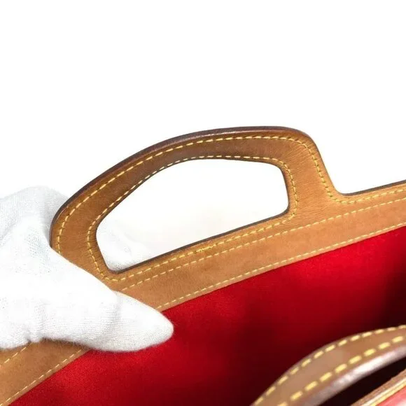 LOUIS VUITTON M91078 MonogramVernis Stanton bag vertical Hand Bag Red